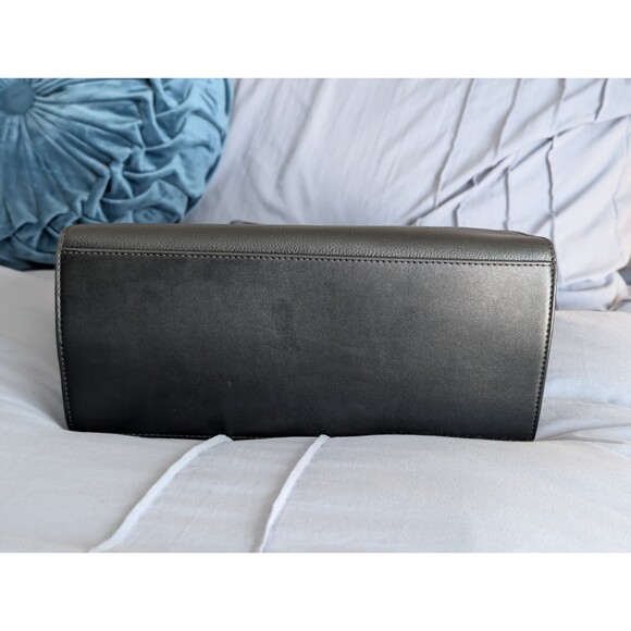 Michael Kors Large Avril Leather Satchel Crossbody Bag Black Suede & Leather - Picture 4 of 8